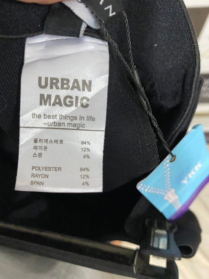 URBAN MAGIC |S| WAIST 26| A30| BLACK HIGH-WAISTED STRAIGHT-LEG TROUSERS