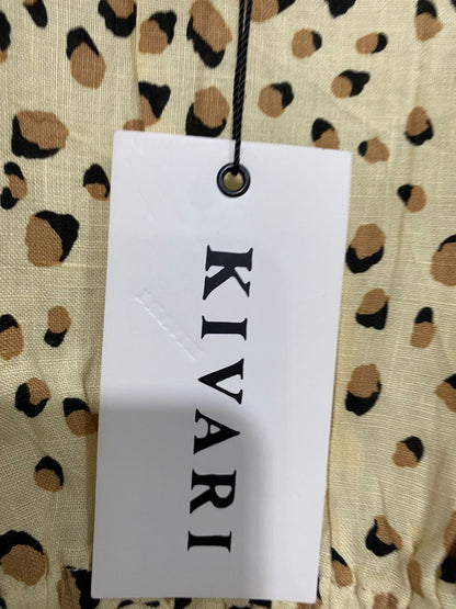 KIVARI |XS| BUST 18| A30| ANIMAL PRINT SQUARE-NECK CROPPED BLOUSE