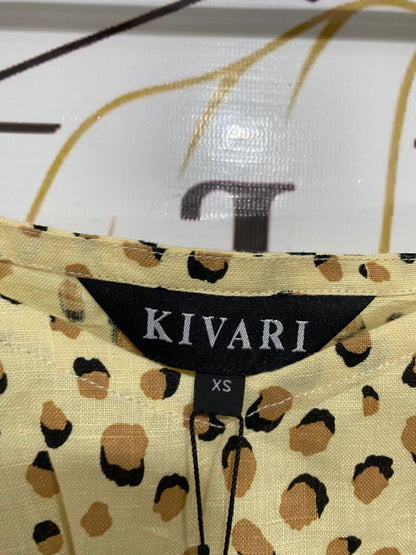 KIVARI |XS| BUST 18| A30| ANIMAL PRINT SQUARE-NECK CROPPED BLOUSE