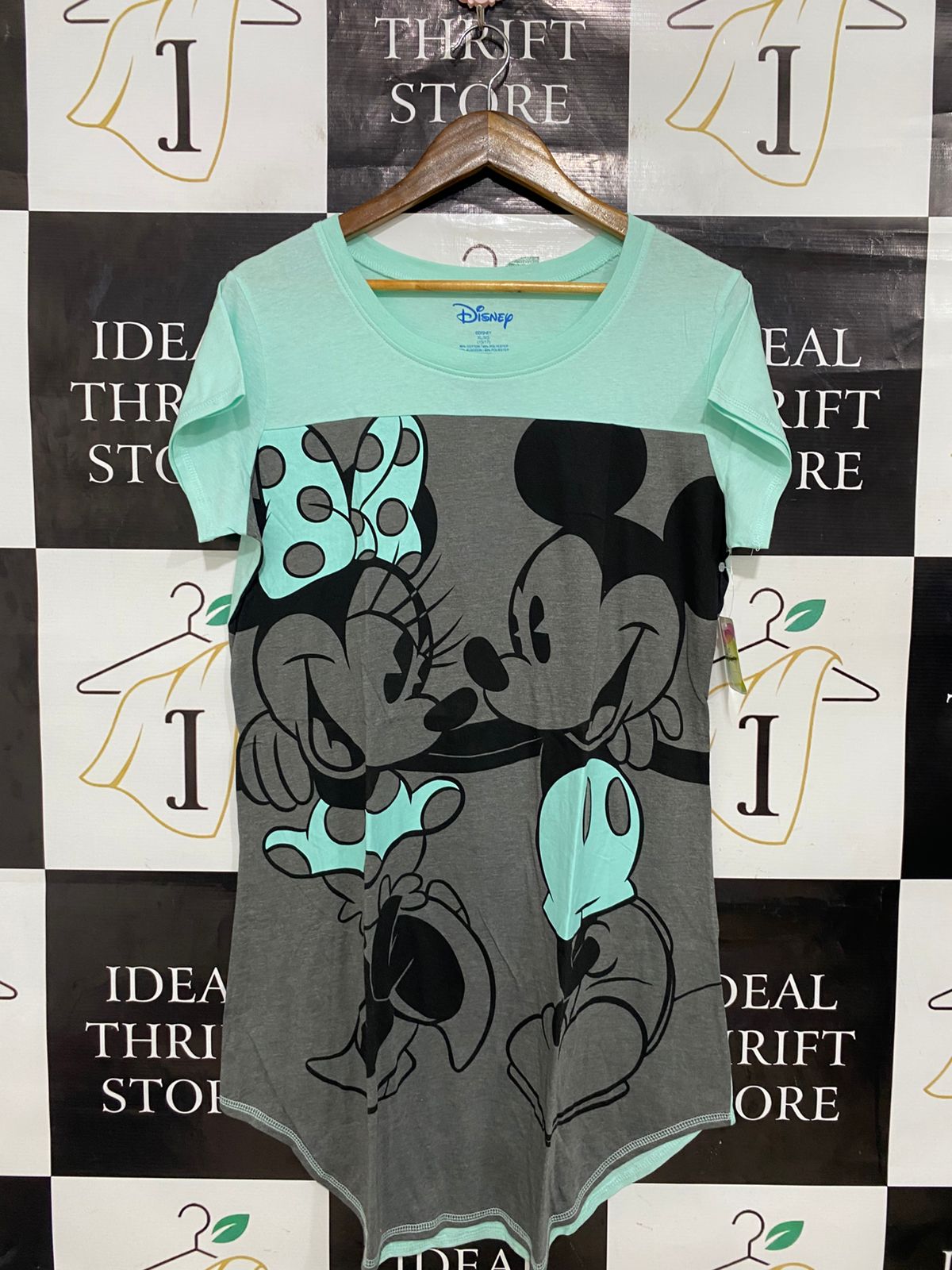 DISNEP |XL| BUST 20| A30| MICKEY & MINNIE MOUSE COLOR-BLOCK SLEEP TEE