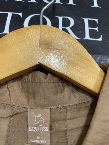 DAZY LESS |M| BUST 22| A30| BROWN OVERSIZED BUTTON-DOWN SHIRT