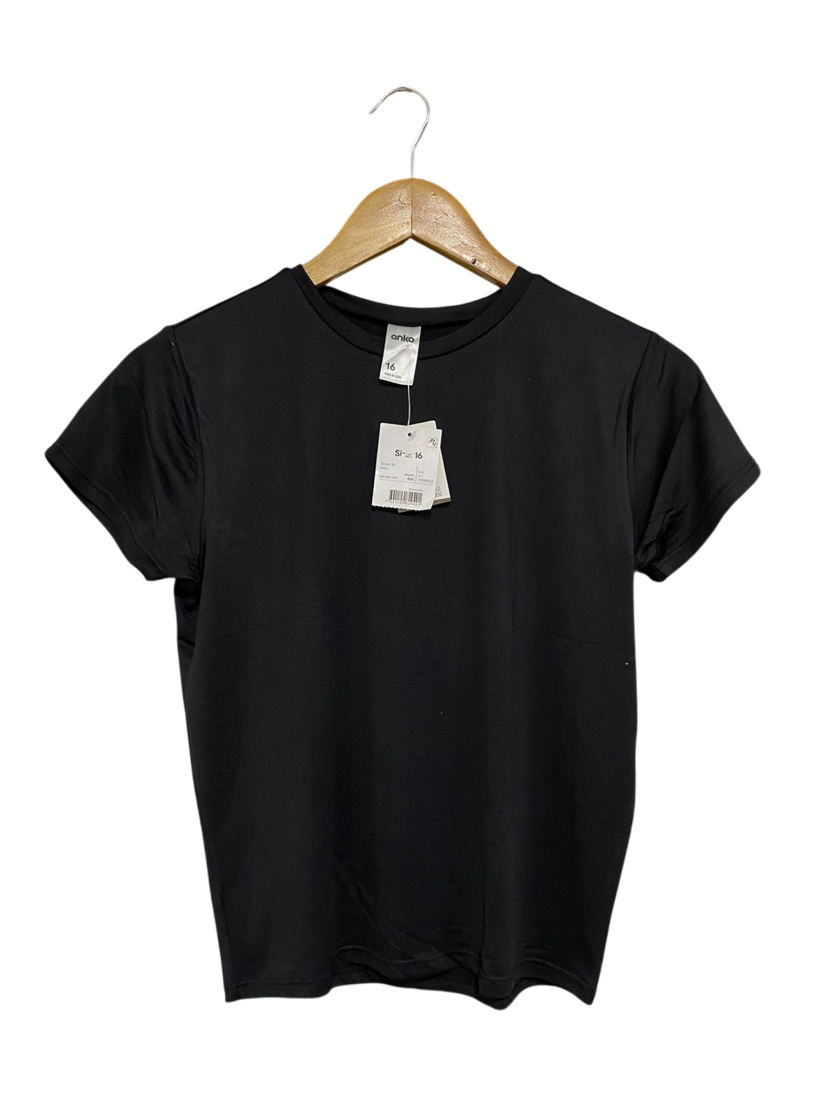 ANKO |S| BUST 16| A31| BLACK BASIC SHORT-SLEEVE T-SHIRT