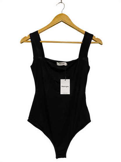 SHOW PO |S| BUST 13| A31| BLACK SQUARE NECK THONG BODYSUIT