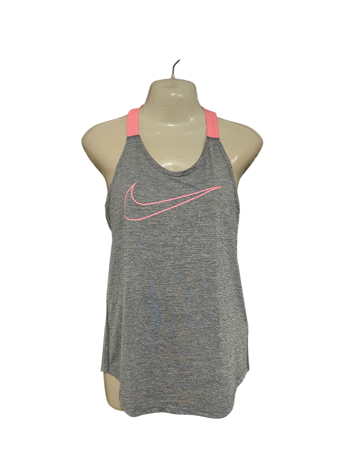 NIKE |XS| BUST 15| A31| GREY & NEON PINK ATHLETIC RACERBACK TANK TOP