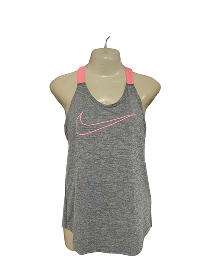 NIKE |XS| BUST 15| A31| GREY & NEON PINK ATHLETIC RACERBACK TANK TOP
