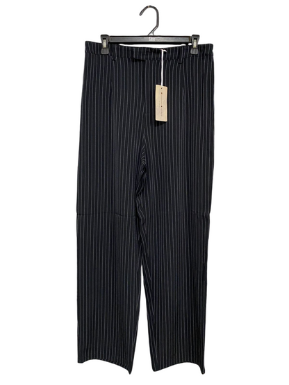 BEGINNING BOUTIQUE |XL| WAIST 32| A31| BLACK & WHITE PINSTRIPE TAILORED WIDE-LEG TROUSERS