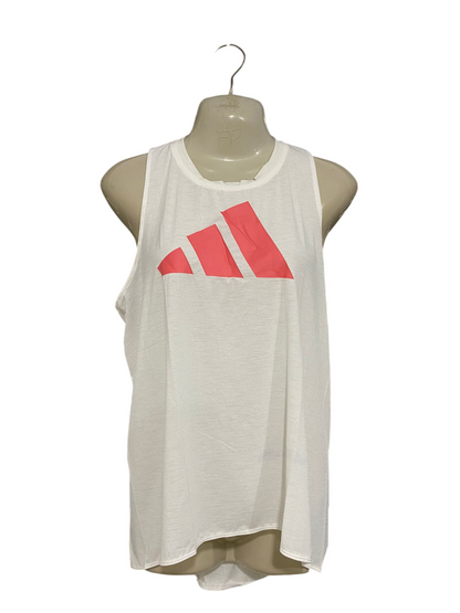 ADIDAS |S| BUST 16| A31| WHITE & PINK LOGO ATHLETIC TANK TOP