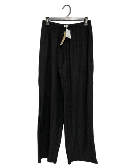 ANKO |M| WAIST 28| A32| BLACK EYELET EMBROIDERED WIDE-LEG LOUNGE PANTS