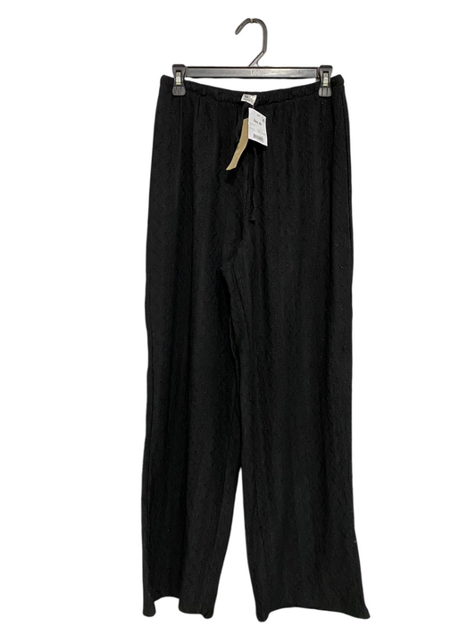 ANKO |M| WAIST 28| A32| BLACK EYELET EMBROIDERED WIDE-LEG LOUNGE PANTS