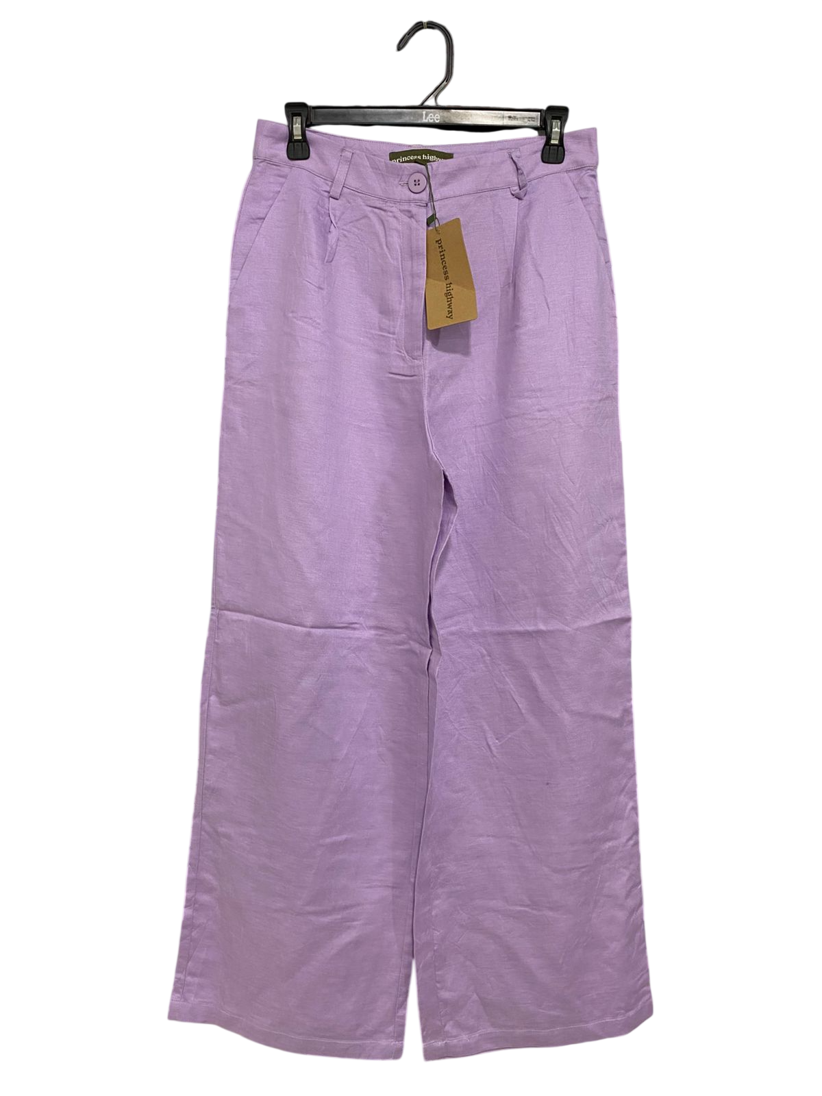 PRINCESS HIGHWAY |M| WAIST 28| A32| LAVENDER WIDE-LEG LINEN-BLEND TROUSERS