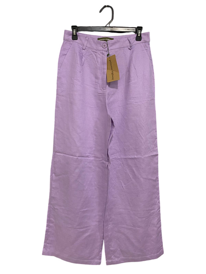 PRINCESS HIGHWAY |M| WAIST 28| A32| LAVENDER WIDE-LEG LINEN-BLEND TROUSERS