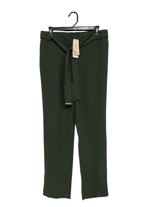 MILLERA |L| WAIST 32| A32| DARK GREEN TIE-WAIST TROUSERS