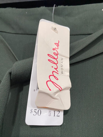 MILLERA |L| WAIST 32| A32| DARK GREEN TIE-WAIST TROUSERS