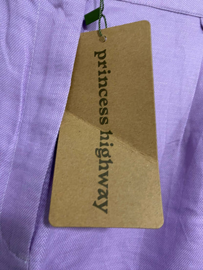 PRINCESS HIGHWAY |M| WAIST 28| A32| LAVENDER WIDE-LEG LINEN-BLEND TROUSERS