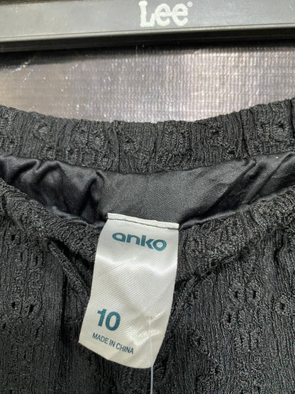 ANKO |M| WAIST 28| A32| BLACK EYELET EMBROIDERED WIDE-LEG LOUNGE PANTS