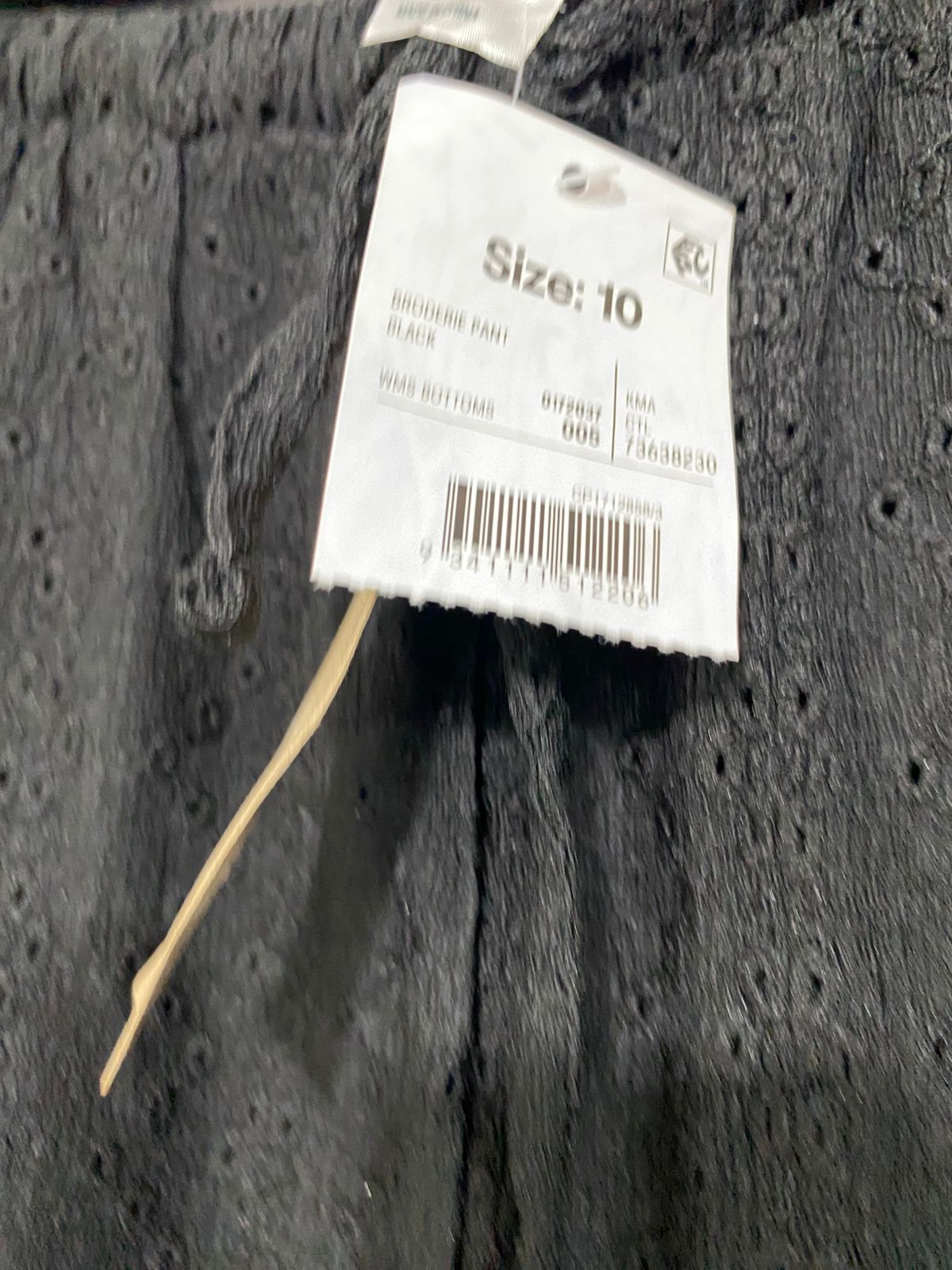 ANKO |M| WAIST 28| A32| BLACK EYELET EMBROIDERED WIDE-LEG LOUNGE PANTS