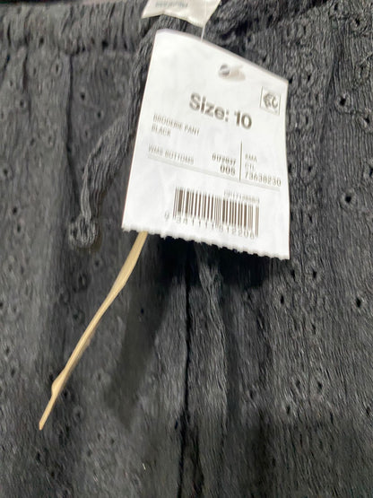 ANKO |M| WAIST 28| A32| BLACK EYELET EMBROIDERED WIDE-LEG LOUNGE PANTS