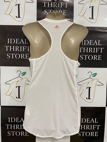 ADIDAS |S| BUST 16| A31| WHITE & PINK LOGO ATHLETIC TANK TOP