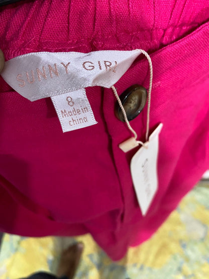 SUNNY GIRL |S| WAIST 26| A31| HOT PINK WIDE-LEG TROUSERS