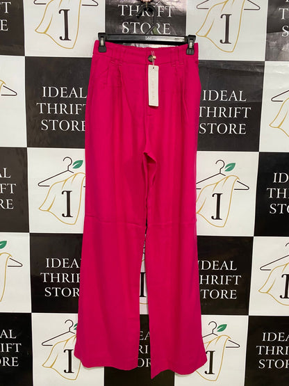 SUNNY GIRL |S| WAIST 26| A31| HOT PINK WIDE-LEG TROUSERS