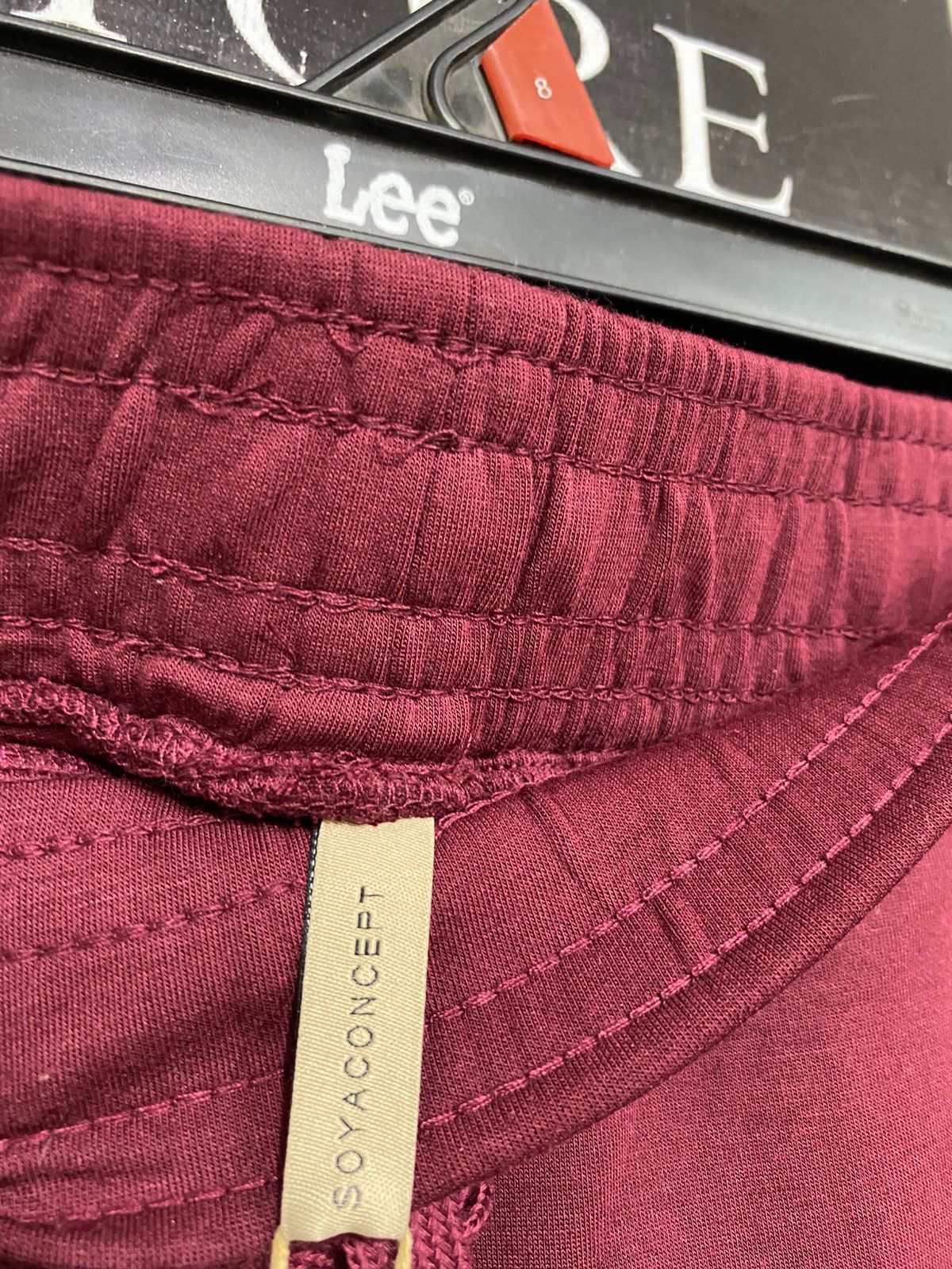 SOYA CONCEPT |L| WAIST 30| A31| BURGUNDY WIDE-LEG DRAWSTRING LOUNGE PANTS