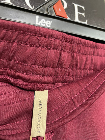 SOYA CONCEPT |L| WAIST 30| A31| BURGUNDY WIDE-LEG DRAWSTRING LOUNGE PANTS