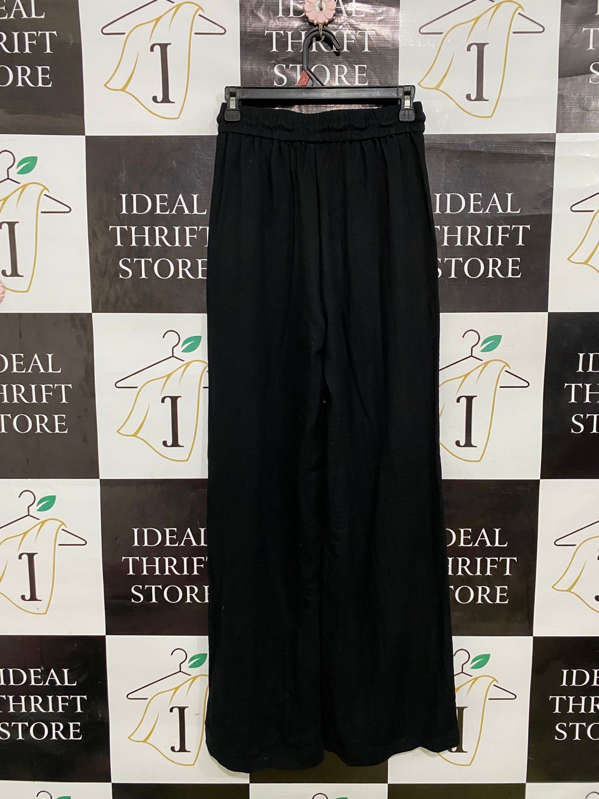 HALARA |S| WAIST 26| A31| BLACK WIDE-LEG LOUNGE PANTS
