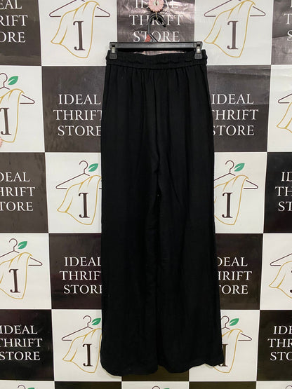 HALARA |S| WAIST 26| A31| BLACK WIDE-LEG LOUNGE PANTS