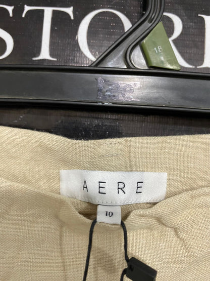 AERE |M| WAIST 27| A31| BEIGE LINEN-BLEND TAILORED WIDE-LEG TROUSERS