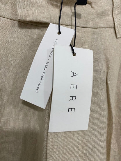 AERE |M| WAIST 27| A31| BEIGE LINEN-BLEND TAILORED WIDE-LEG TROUSERS