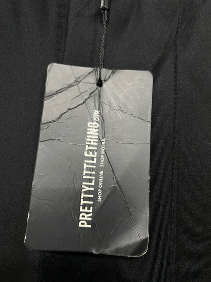 PRETTYLITTLE THING |XS| WAIST 20| A31| BLACK HIGH-WAISTED FLARED PANTS