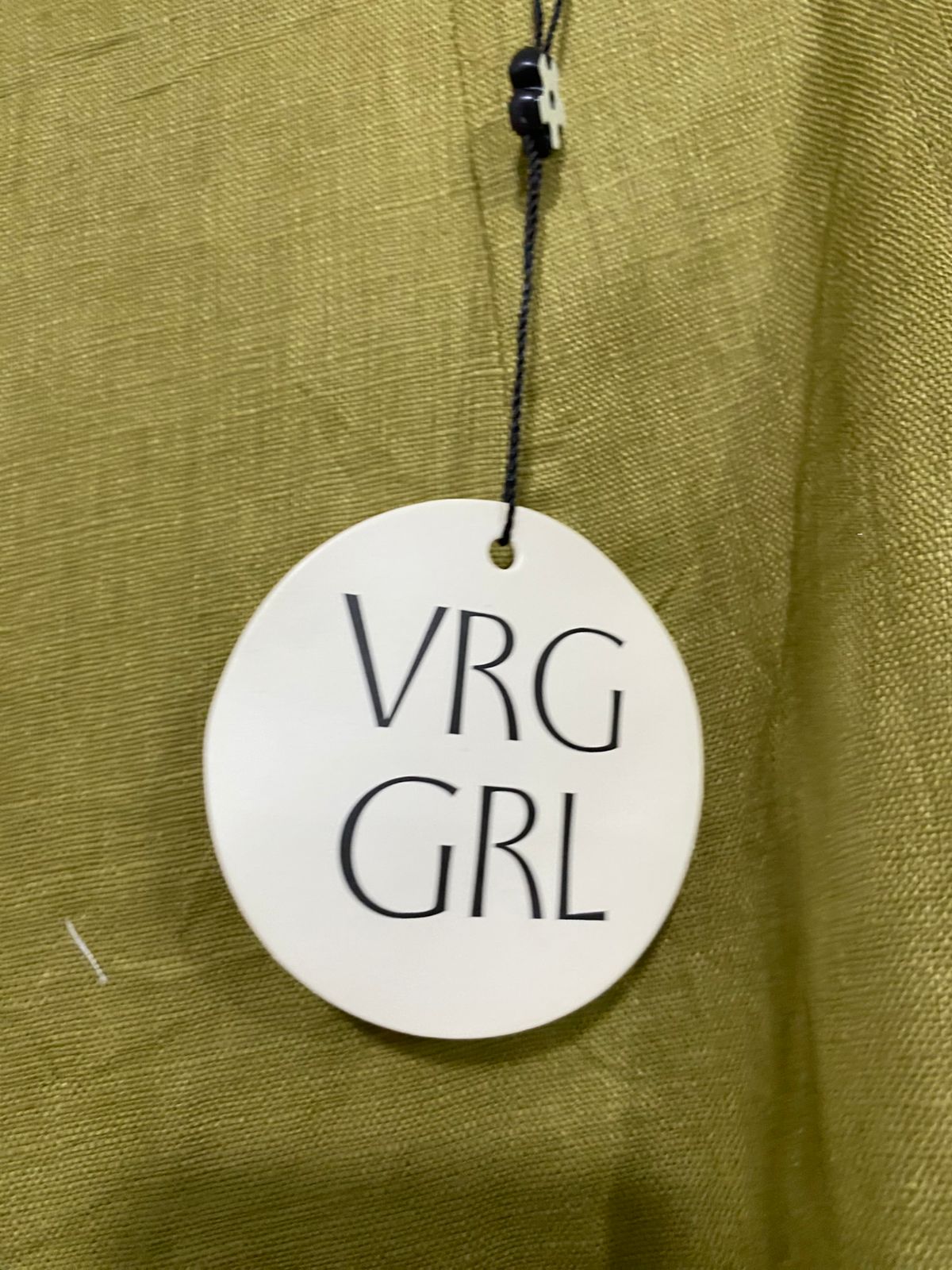 VRG GRL |XS| WAIST 24| A31| OLIVE GREEN BEADED SIDE-SLIT WIDE-LEG TROUSERS