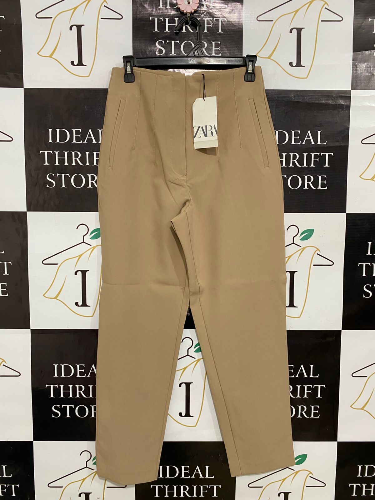 ZARA |M| WAIST 26| A31| BEIGE TAILORED HIGH-RISE TROUSERS