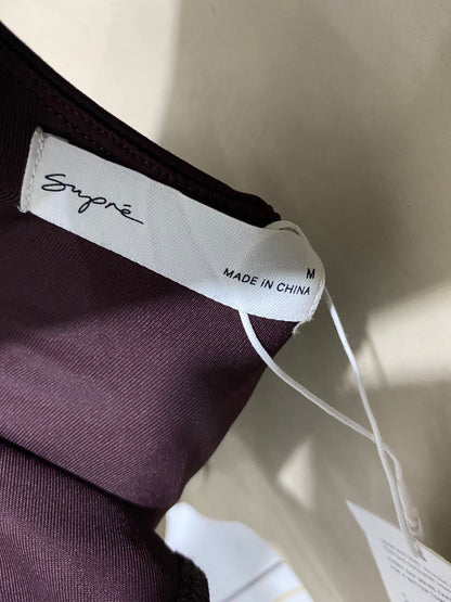 SUPRE |M| BUST 16| A31| MAUVE ONE-SHOULDER GOLD-ACCENT BODYSUIT