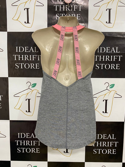 NIKE |XS| BUST 15| A31| GREY & NEON PINK ATHLETIC RACERBACK TANK TOP
