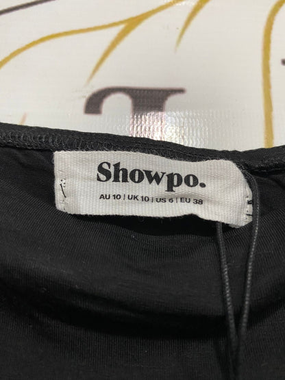 SHOW PO |S| BUST 13| A31| BLACK SQUARE NECK THONG BODYSUIT