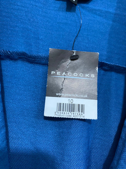 PEACOCKS |M| BUST FREE| A31| BLUE LAPEL COLLAR TIE-BELT JUMPSUIT
