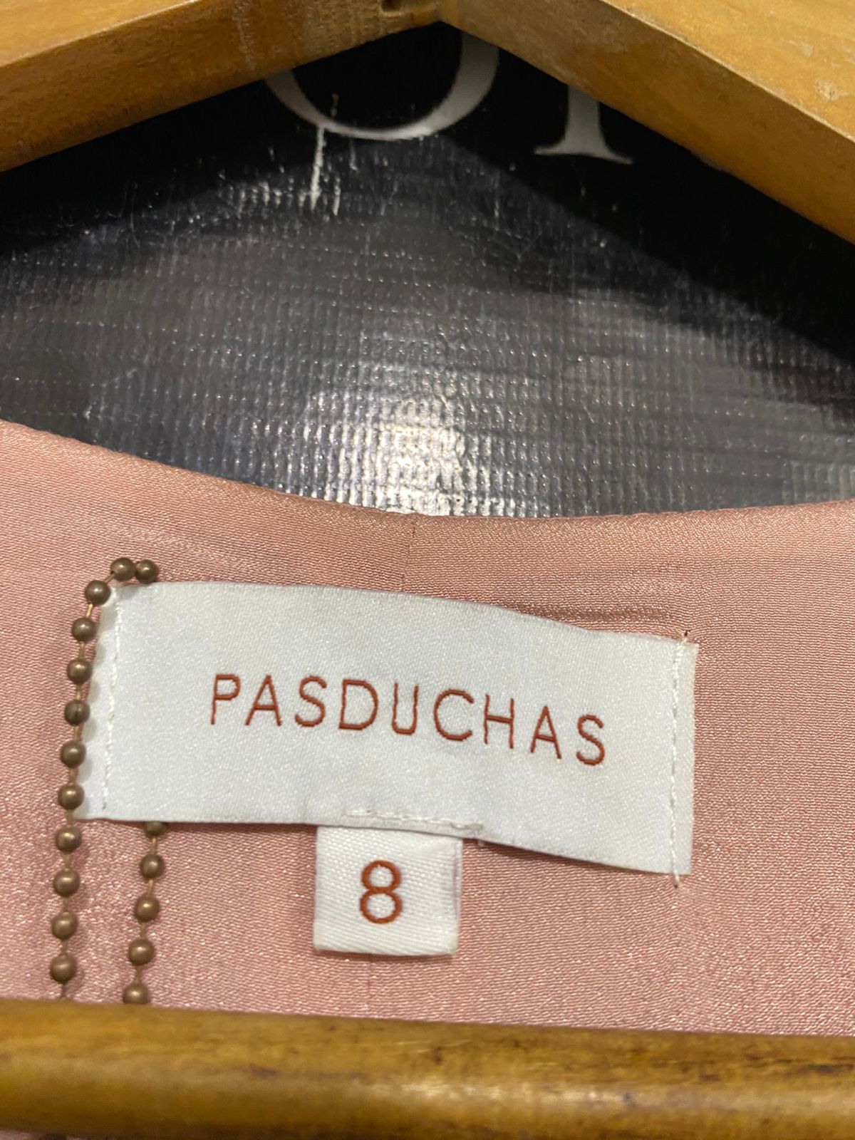 PASDUCHAS |S| BUST 16| A31| ROSE GOLD SATIN TIE-FRONT HIGH-LOW MIDI DRESS