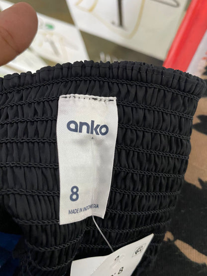 ANKO |S| BUST 15| A31| BLACK SATIN TIE-FRONT CAMI TOP