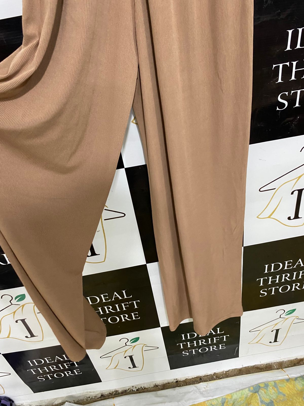 CIDER |XS| BUST 13| A31| BROWN SLEEVELESS CORSET-STYLE WIDE-LEG JUMPSUIT