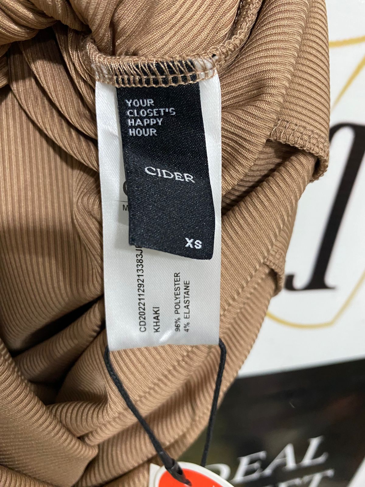 CIDER |XS| BUST 13| A31| BROWN SLEEVELESS CORSET-STYLE WIDE-LEG JUMPSUIT