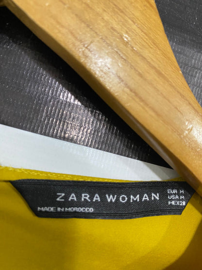 ZARA WOMAN |M| BUST 18| A31| MUSTARD YELLOW CREW NECK TIE-SLEEVE TUNIC DRESS
