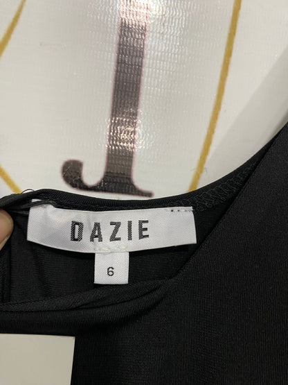 DAZIE |S| BUST 12| A31| BLACK PLUNGING V-NECK RUCHED BODYSUIT