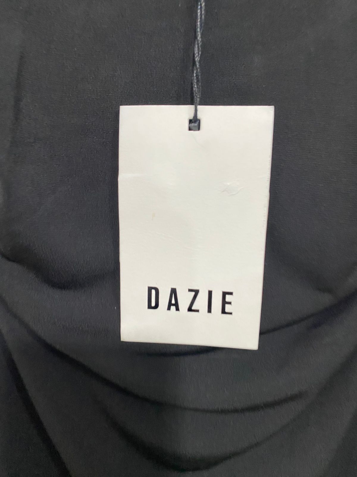 DAZIE |S| BUST 12| A31| BLACK PLUNGING V-NECK RUCHED BODYSUIT