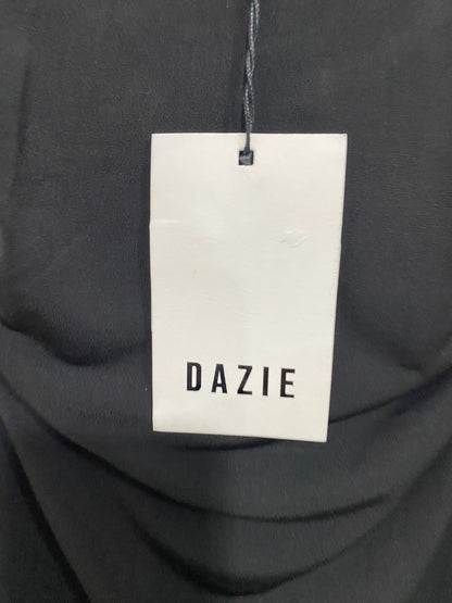 DAZIE |S| BUST 12| A31| BLACK PLUNGING V-NECK RUCHED BODYSUIT