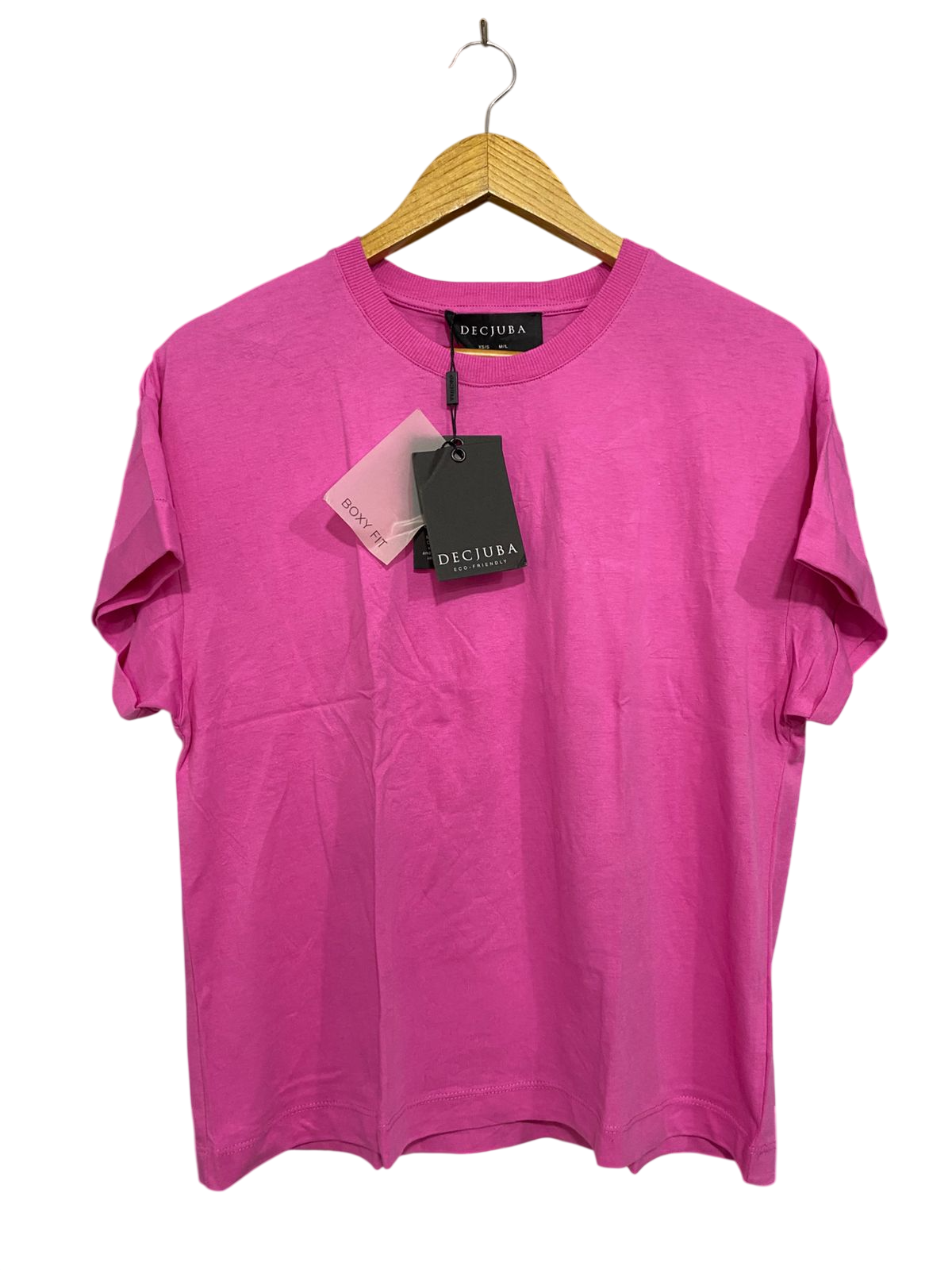 DECJUBA |M/L| BUST 19| A32| HOT PINK BOXY-FIT CASUAL SHORT-SLEEVE T-SHIRT