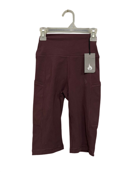 RYDER WEAR |XS| WAIST 18| A32| MAROON HIGH-WAISTED POCKET ACTIVEWEAR BIKE SHORTS