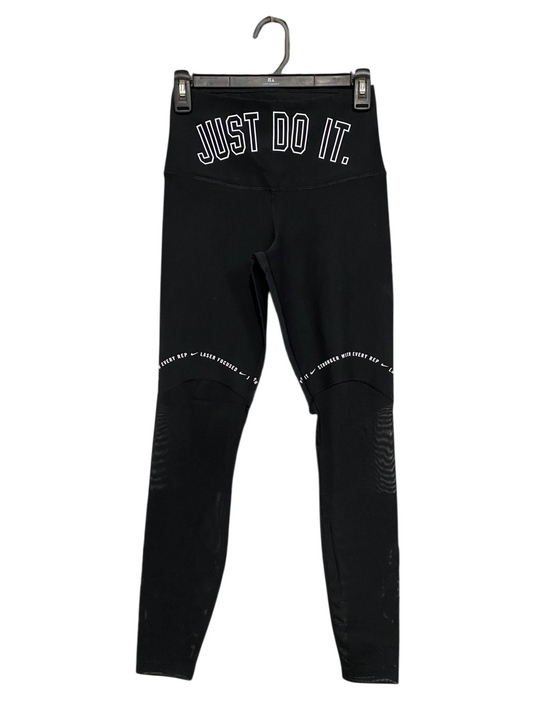 NIKE |S| WAIST 24| A32| BLACK "JUST DO IT." ATHLETIC HIGH-WAIST LEGGINGS