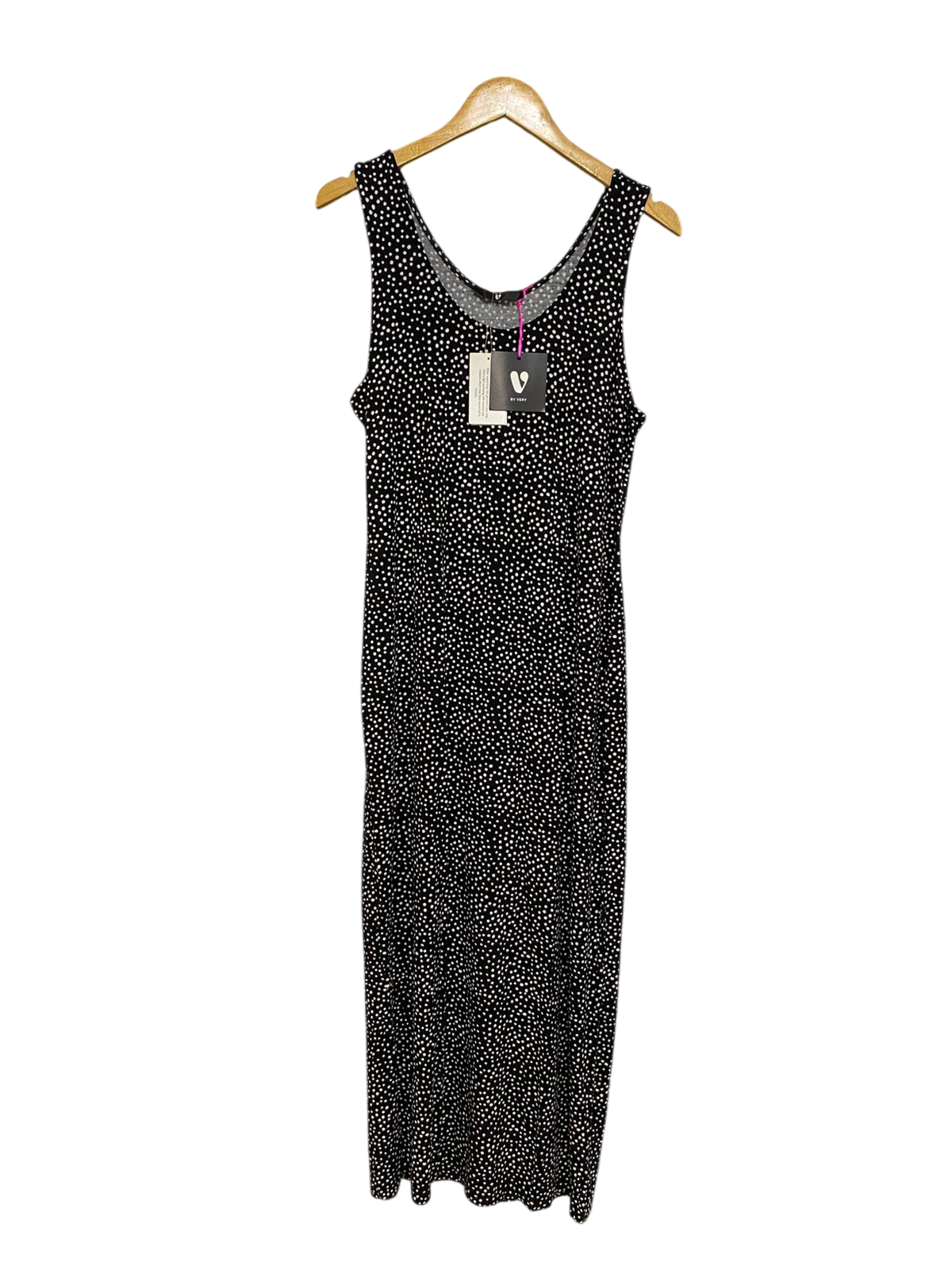 V BY VERY |L| BUST 18| A33| BLACK & WHITE POLKA DOT SCOOP-NECK SLEEVELESS MIDI DRESS