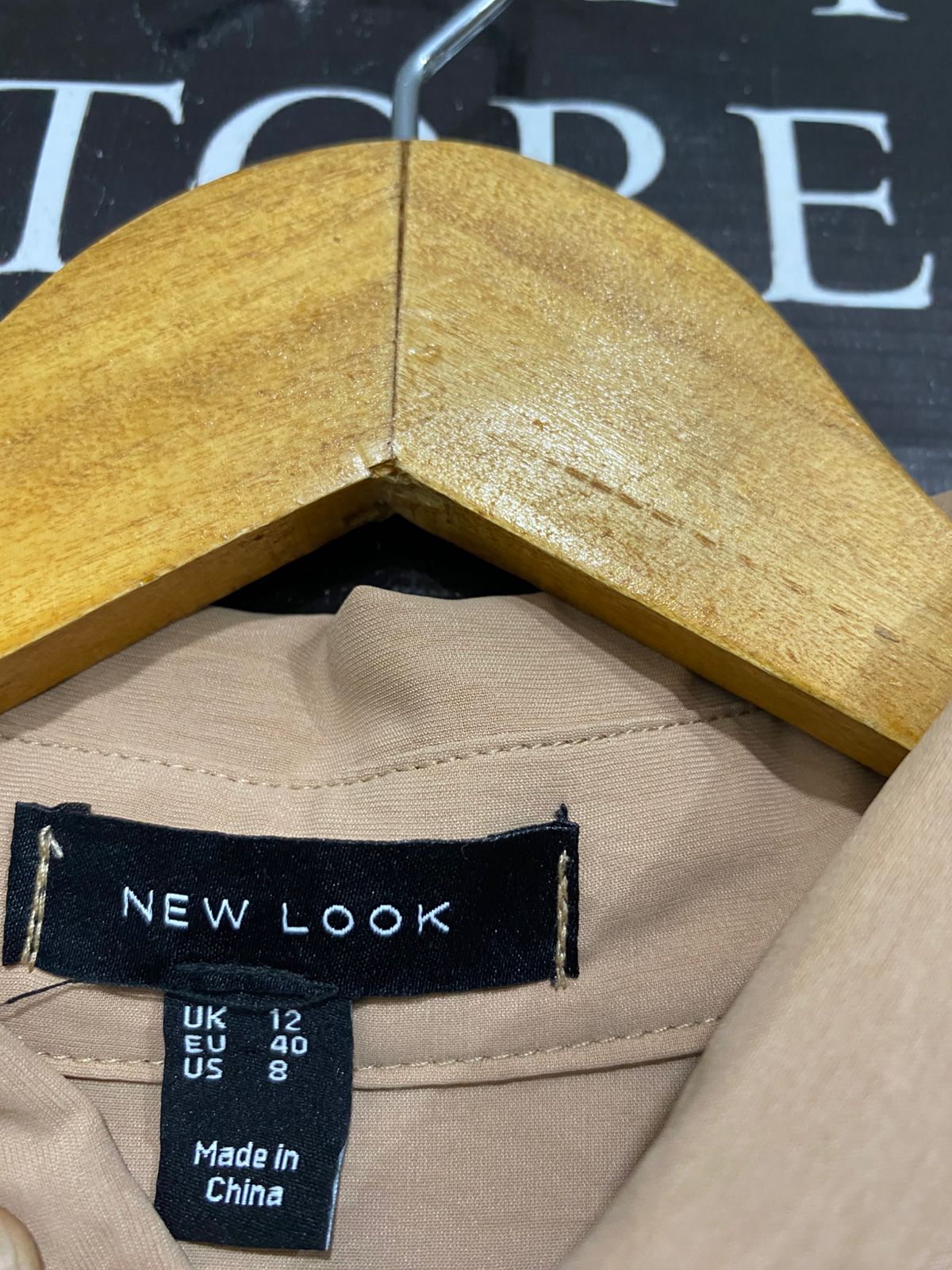 NEW LOOK |M| BUST 19| A32| CAMEL BUTTON-DOWN DROP-WAIST PLEATED-HEM MINI DRESS